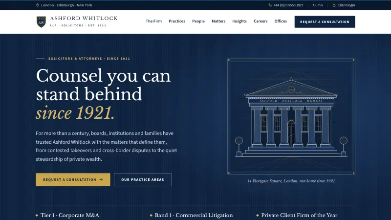 Law firm website design (Traditional corporate style)
