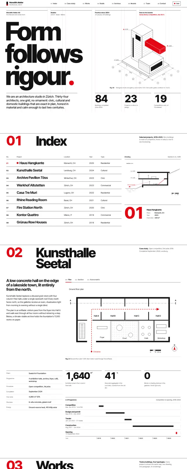 Architecture studio website design (Swiss minimalism style)