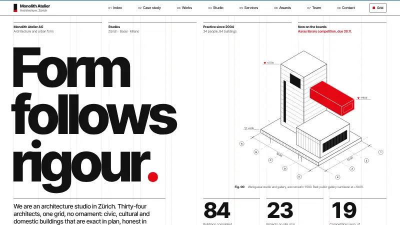 Architecture studio website design (Swiss minimalism style)