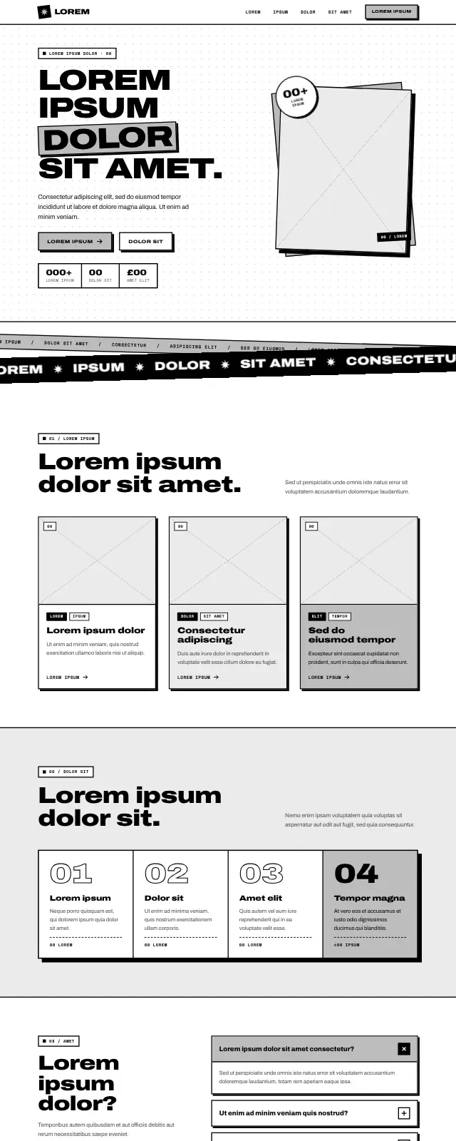 Brutalist website template (Neo-brutalism)