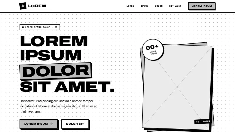 Brutalist website template (Neo-brutalism)