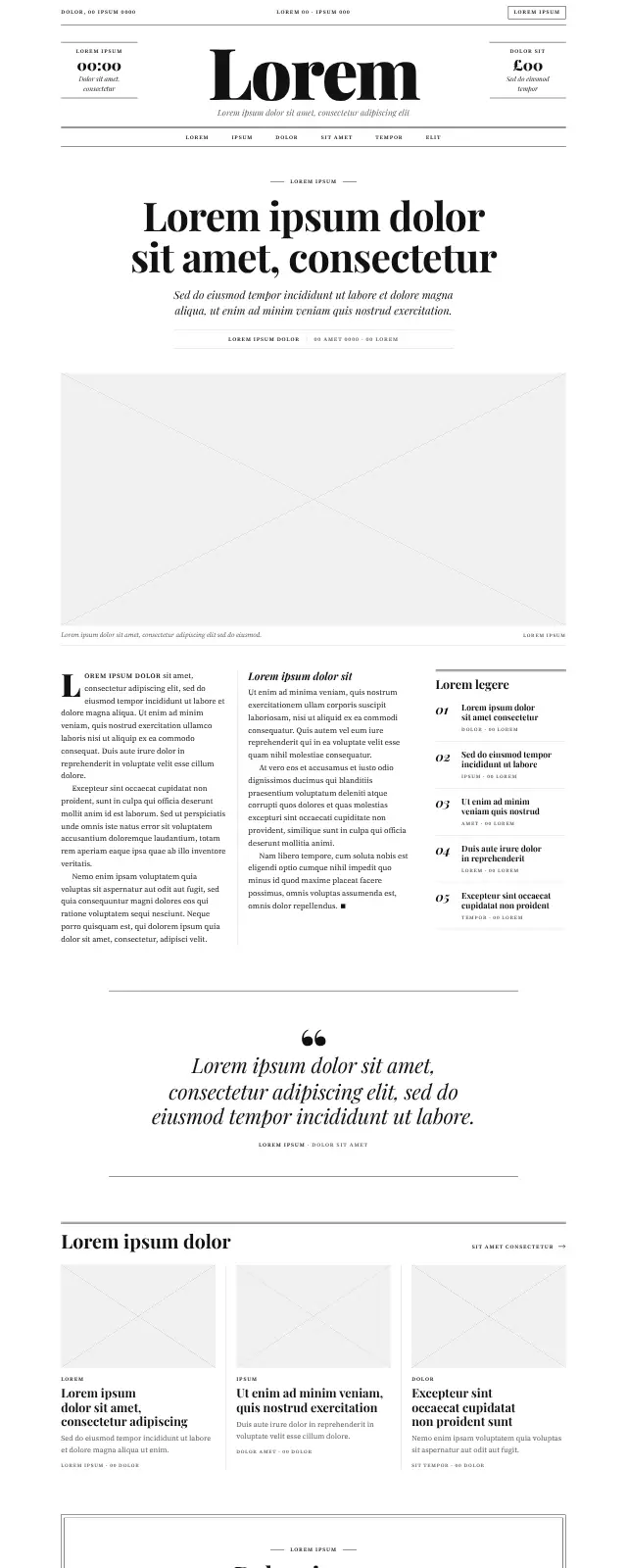 Editorial website template (Serif magazine)