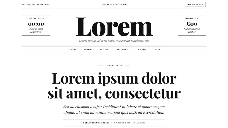 Editorial website template (Serif magazine)