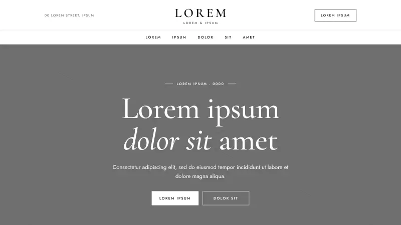 Menu website template (Restaurant and café)