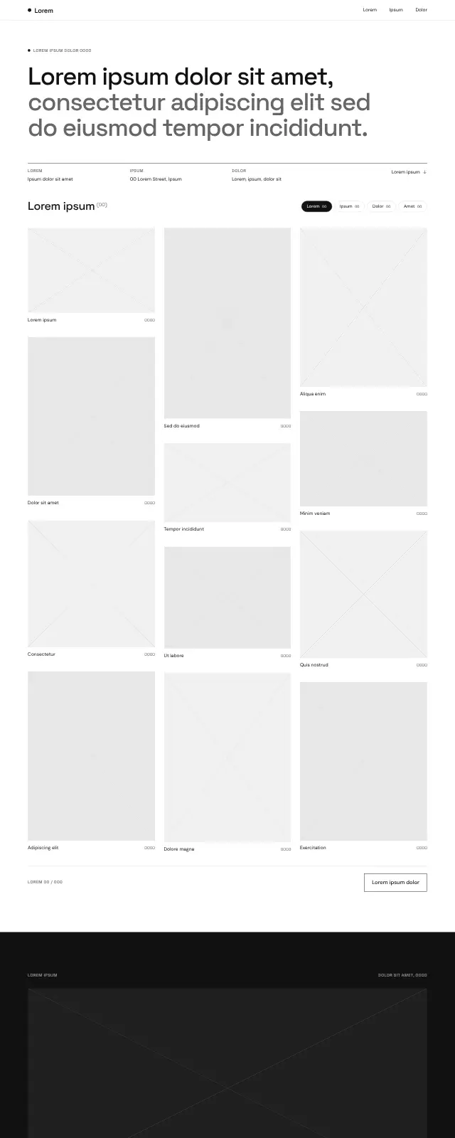 Portfolio website template (Gallery grid)